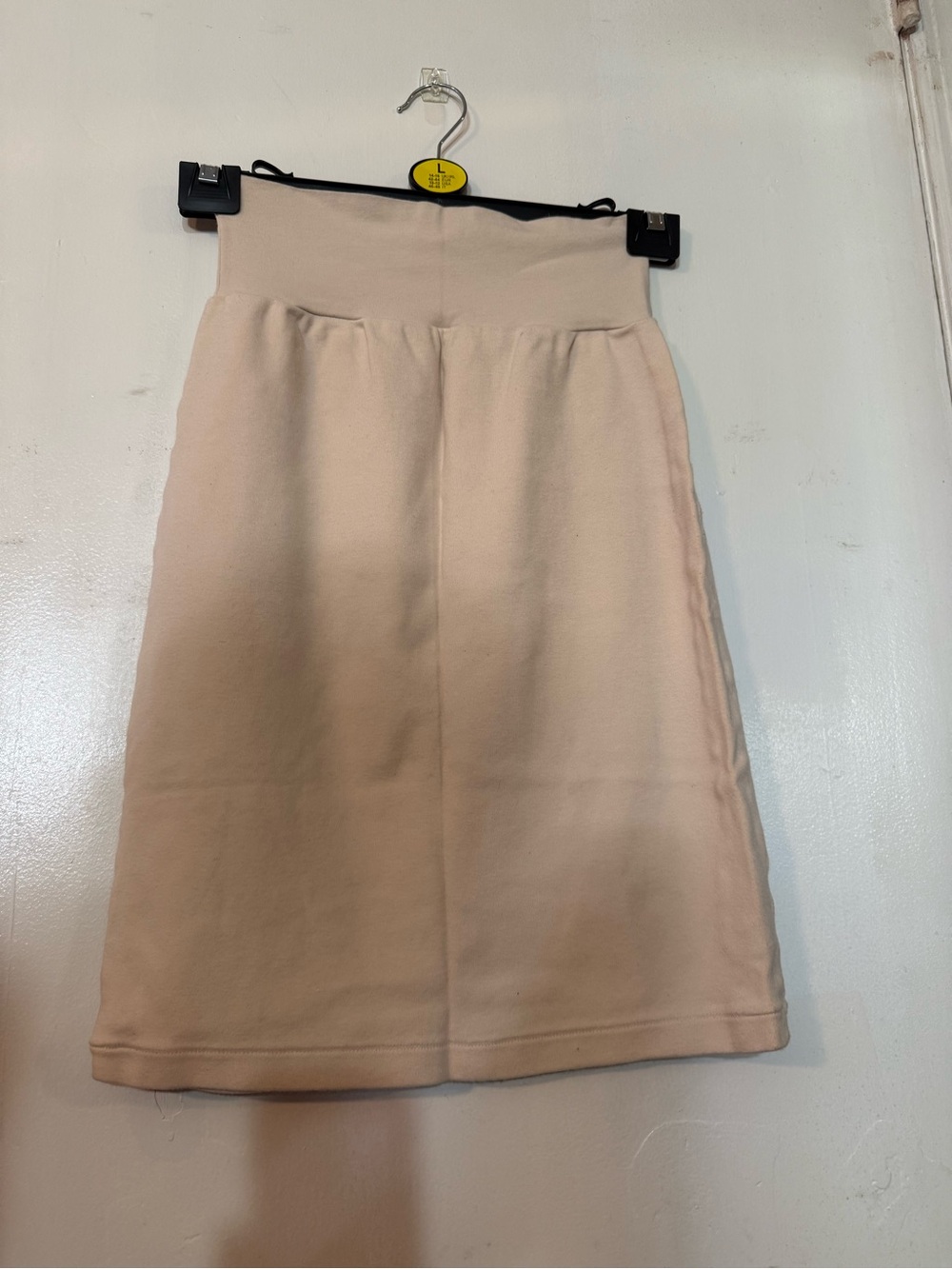 Women's High-Waist Knee-Length Beige Skirt